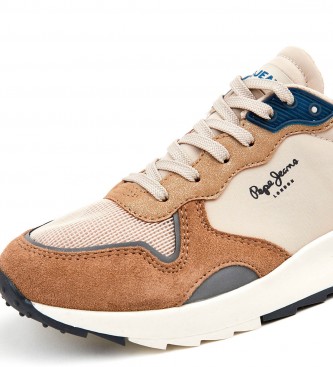 Pepe Jeans Joy Star Brown leather sneakers