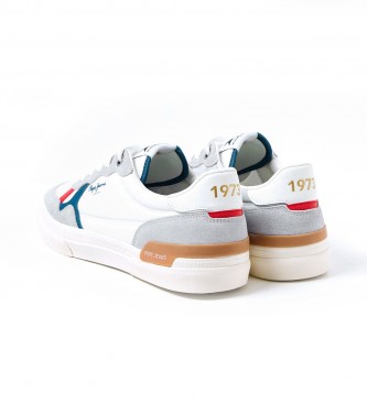 Pepe Jeans Kenton Britt Divided leather sneakers white