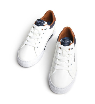 Pepe Jeans Kenton Court Sneakers i lder vit