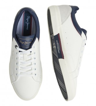 Pepe Jeans Kenton Journey M usnjeni čevlji beli