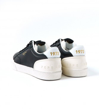 Pepe Jeans Kenton Vintage 1973 black leather sneakers