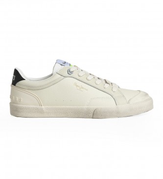 Pepe Jeans Leather Sneakers Kenton Vintage M white