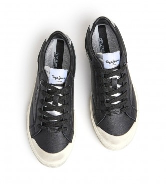 Pepe Jeans Leather Sneakers Kenton Vintage W black