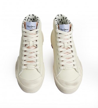 Pepe Jeans Baskets en cuir Kenton Vintagehigh W blanc