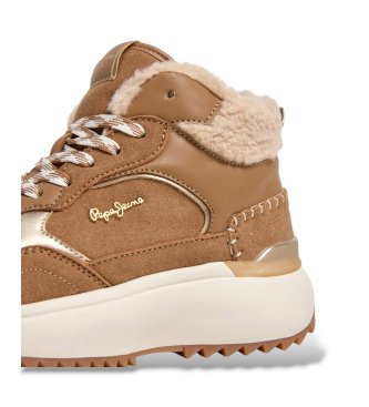 Pepe Jeans Kimi Laces brown leather sneakers