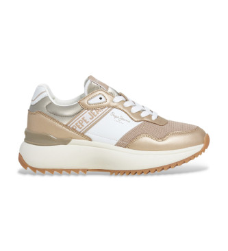 Pepe Jeans Kimi Mesh Leder Sneakers beige