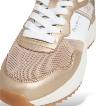 Pepe Jeans Kimi Mesh Leder Sneakers beige