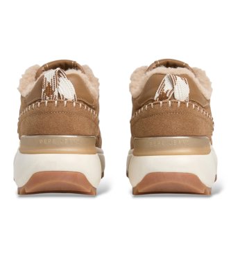 Pepe Jeans Kimi One brown leather sneakers