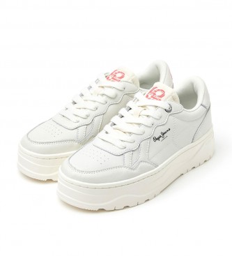 Pepe Jeans Kore Love - Baskets en cuir blanc