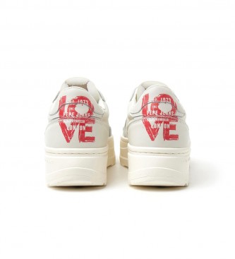 Pepe Jeans Kore Love Leather Sneakers white