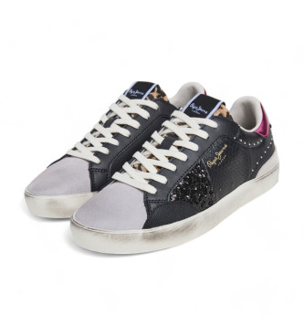 Pepe Jeans Lane City Leather Sneakers black