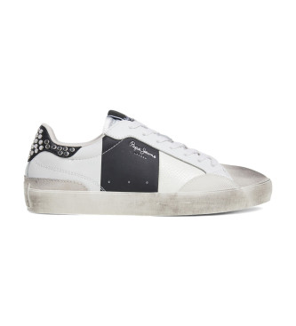 Pepe Jeans Lane Glam Leren Sneakers Wit