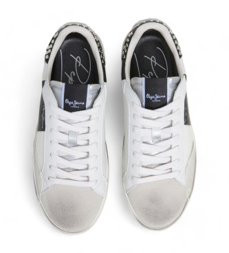 Pepe Jeans Lane Glam Leren Sneakers Wit