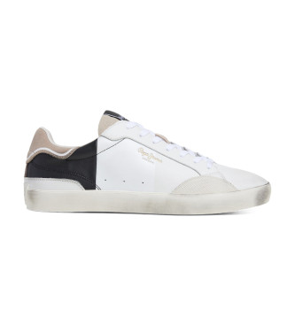 Pepe Jeans Scarpe da ginnastica in pelle bianca Lane Origin