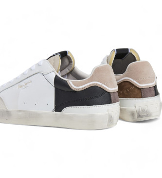 Pepe Jeans Lane Origin Lder Sneakers hvid