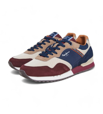 Pepe Jeans London Brand Leder Sneakers kastanienbraun