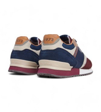 Pepe Jeans London Brand Leather Sneakers maroon