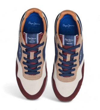 Pepe Jeans London Brand lder-sneakers rdbrune