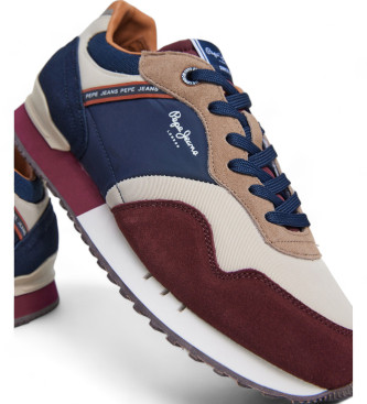 Pepe Jeans London Brand Leder Sneakers kastanienbraun