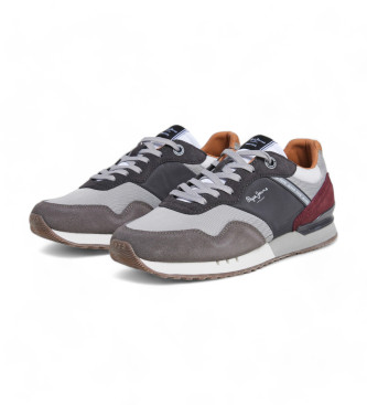 Pepe Jeans Leren sneakers Londen Merk grijs