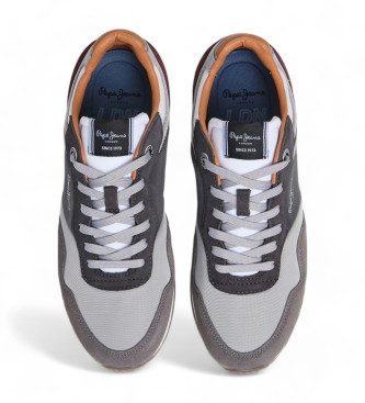 Pepe Jeans Leren sneakers Londen Merk grijs