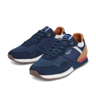 Pepe Jeans Leren sneakers Londen Merk marine