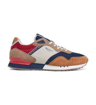 Pepe Jeans London Grade lder-sneakers brun, navy