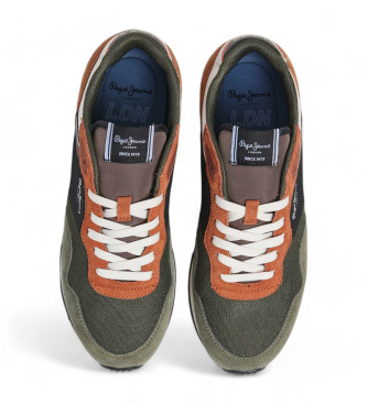 Pepe Jeans London Grade Leather Sneakers green, brown