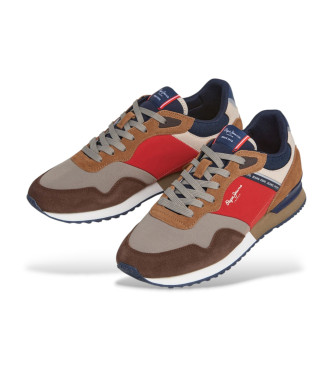 Pepe Jeans Brown London Mood Leather Sneakers