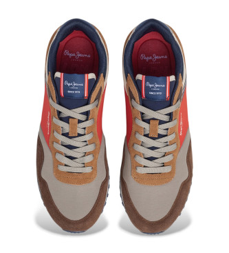 Pepe Jeans Brown London Mood Leather Sneakers