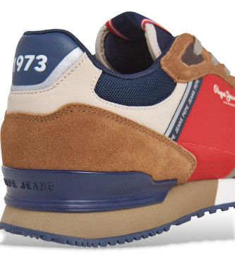 Pepe Jeans Brown London Mood Leather Sneakers