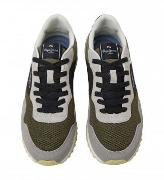 Pepe Jeans London One green leather trainers