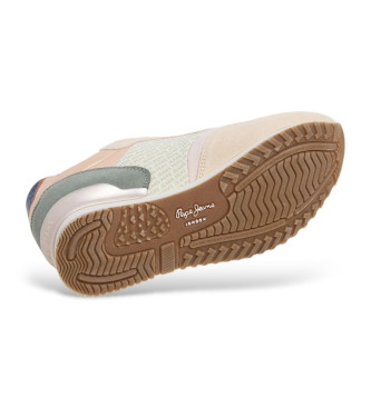 Pepe Jeans London Print mehrfarbige Turnschuhe aus Leder