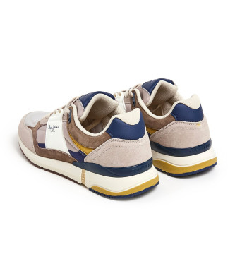 Pepe Jeans London Pro Mesh Leather Sneakers bege