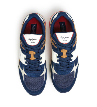 Pepe Jeans London Pro Mesh Leather Sneakers navy
