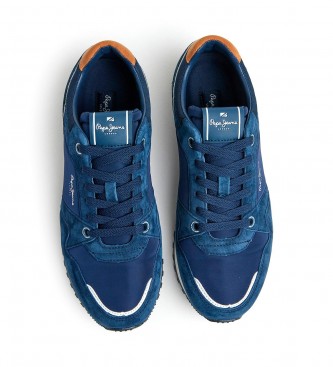 Pepe Jeans London Road - Baskets en cuir - Bleu marine