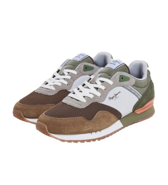 Pepe Jeans London Urban Leather Sneakers brown, green