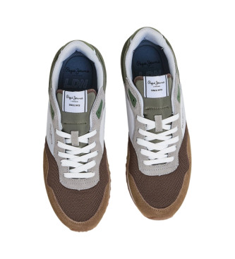 Pepe Jeans London Urban Leather Sneakers brązowy, zielony