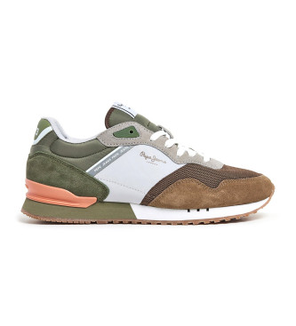 Pepe Jeans London Urban Leather Sneakers brown, green