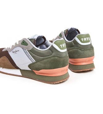 Pepe Jeans London Urban Leather Sneakers brown, green