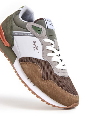Pepe Jeans London Urban Leather Sneakers brown, green