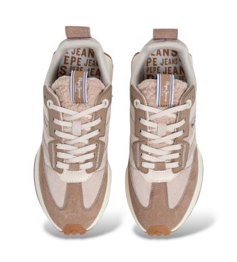 Pepe Jeans Baskets en cuir Lucky Cold beige