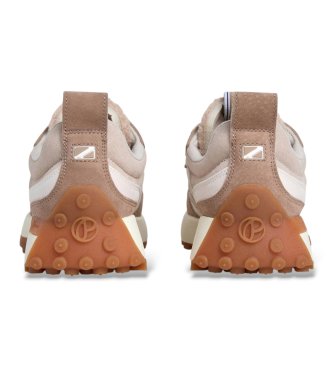 Pepe Jeans Baskets en cuir Lucky Cold beige
