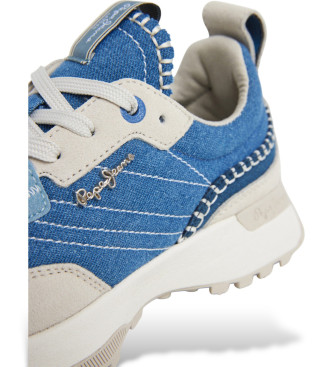 Pepe Jeans Sneaker Lucky in pelle blu denim