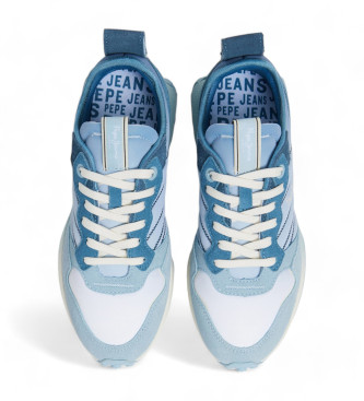 Pepe Jeans Lucky Flag - Baskets en cuir bleu