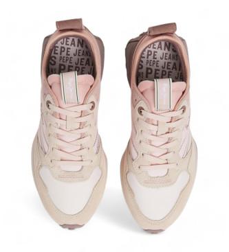 Pepe Jeans Scarpe da ginnastica in pelle rosa Lucky Flag