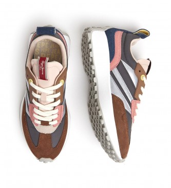 Pepe Jeans Lucky Grand brown leather trainers