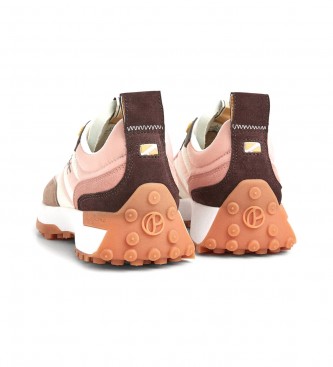 Pepe Jeans Lucky Grand pink leather trainers