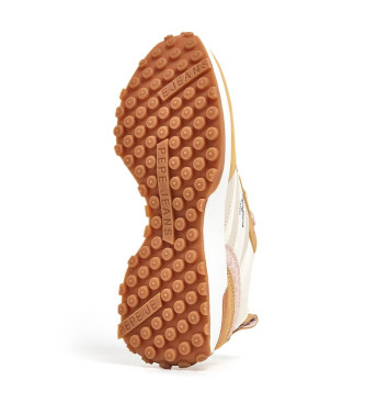 Pepe Jeans Baskets en cuir beige Lucky Print