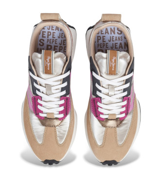 Pepe Jeans Sneakers Lucky Shiny Beige in pelle